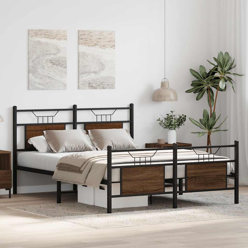Cadre de lit sans matelas chêne marron 137x190 cm - XIOS
