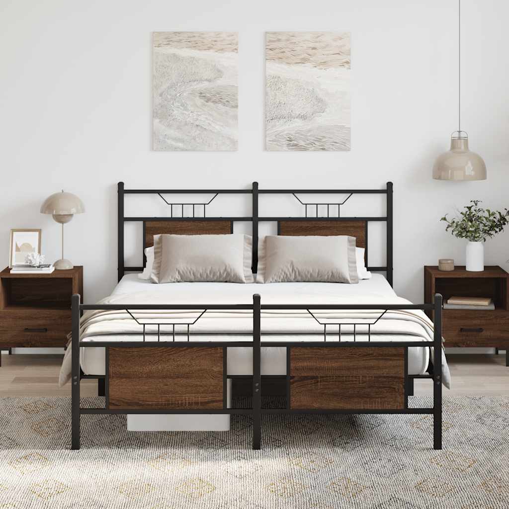 Cadre de lit sans matelas chêne marron 140x190 cm - XIOS