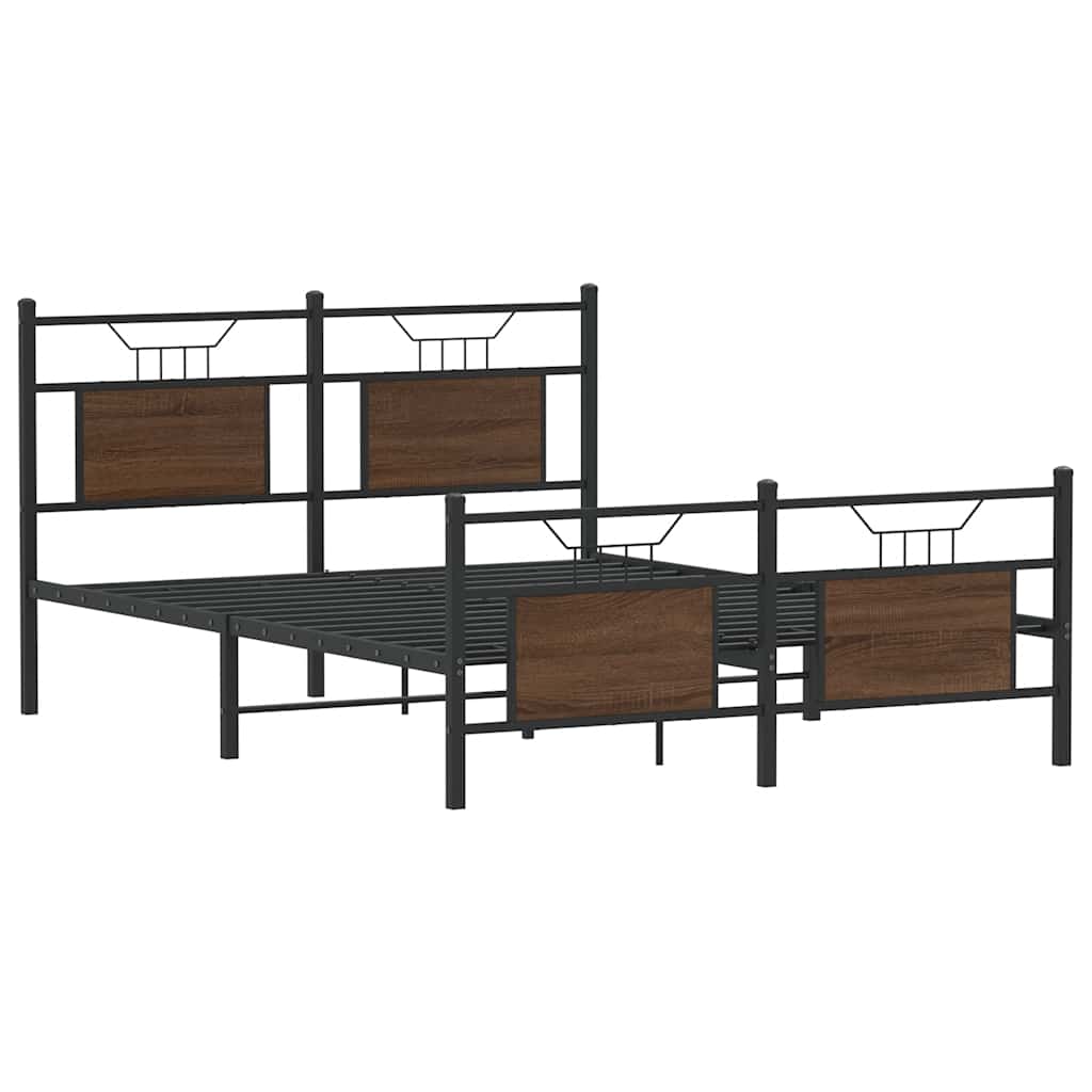 Cadre de lit sans matelas chêne marron 140x200 cm - XIOS