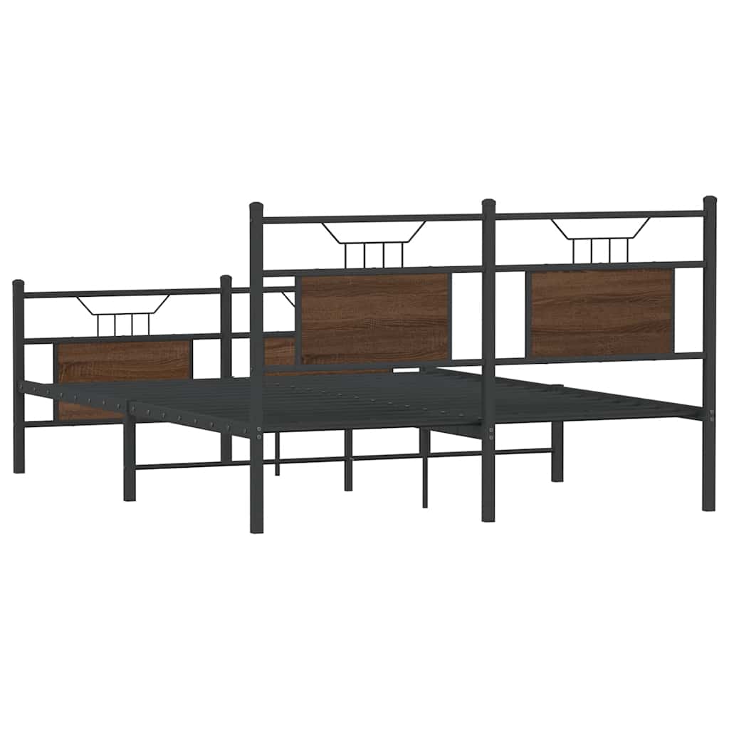 Cadre de lit sans matelas chêne marron 140x200 cm - XIOS