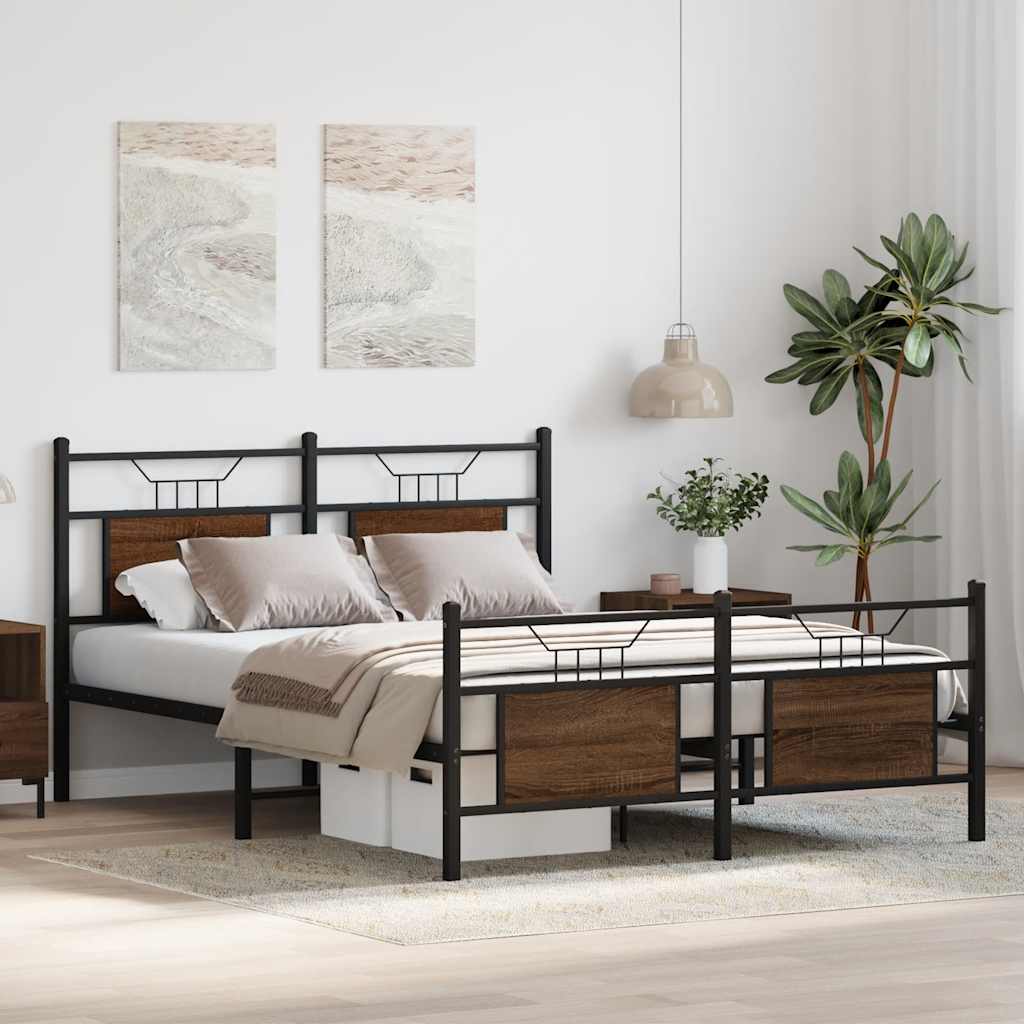 Cadre de lit sans matelas chêne marron 150x200 cm - XIOS