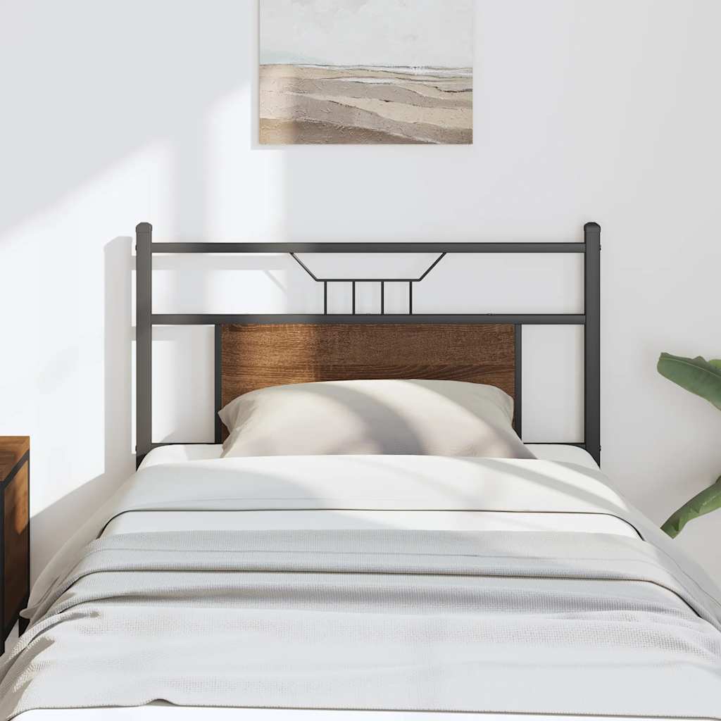 Tête de lit chêne marron 80 cm bois d'ingénierie et acier - XIOS
