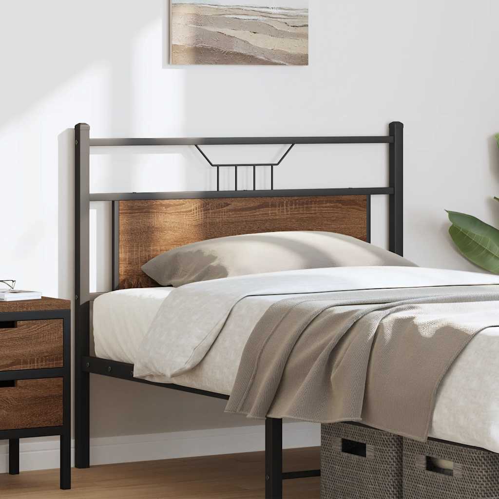 Tête de lit chêne marron 107 cm bois d'ingénierie et acier - XIOS