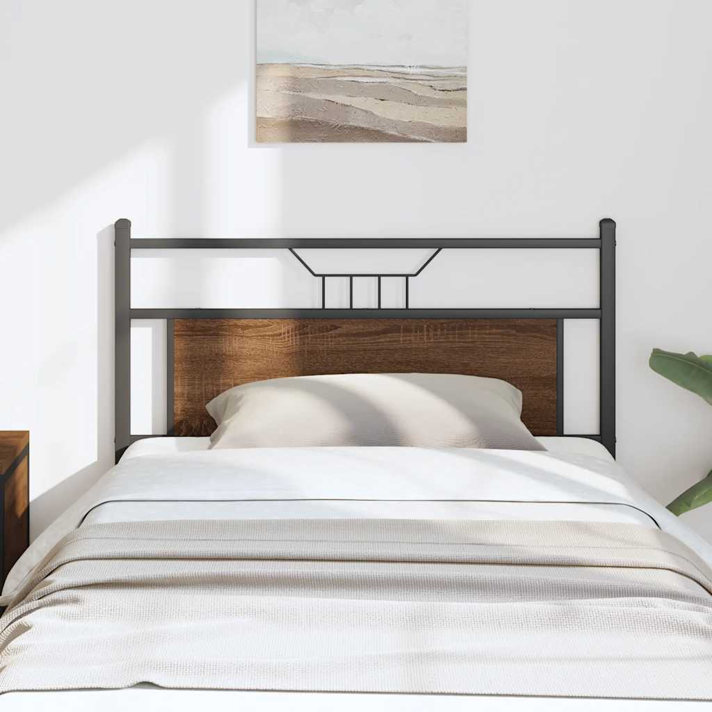 Tête de lit chêne marron 107 cm bois d'ingénierie et acier - XIOS