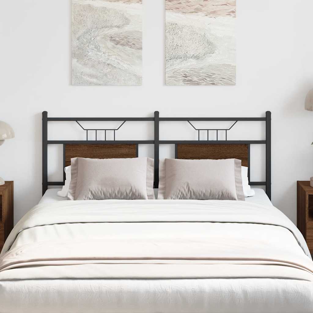 Tête de lit chêne marron 137 cm bois d'ingénierie et acier - XIOS