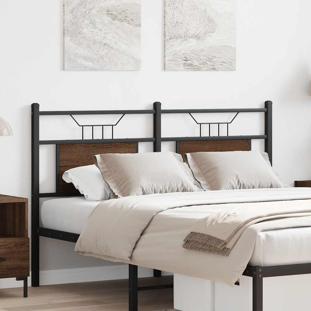 Tête de lit chêne marron 150 cm bois d'ingénierie et acier Têtes et pieds de lit vidaXL