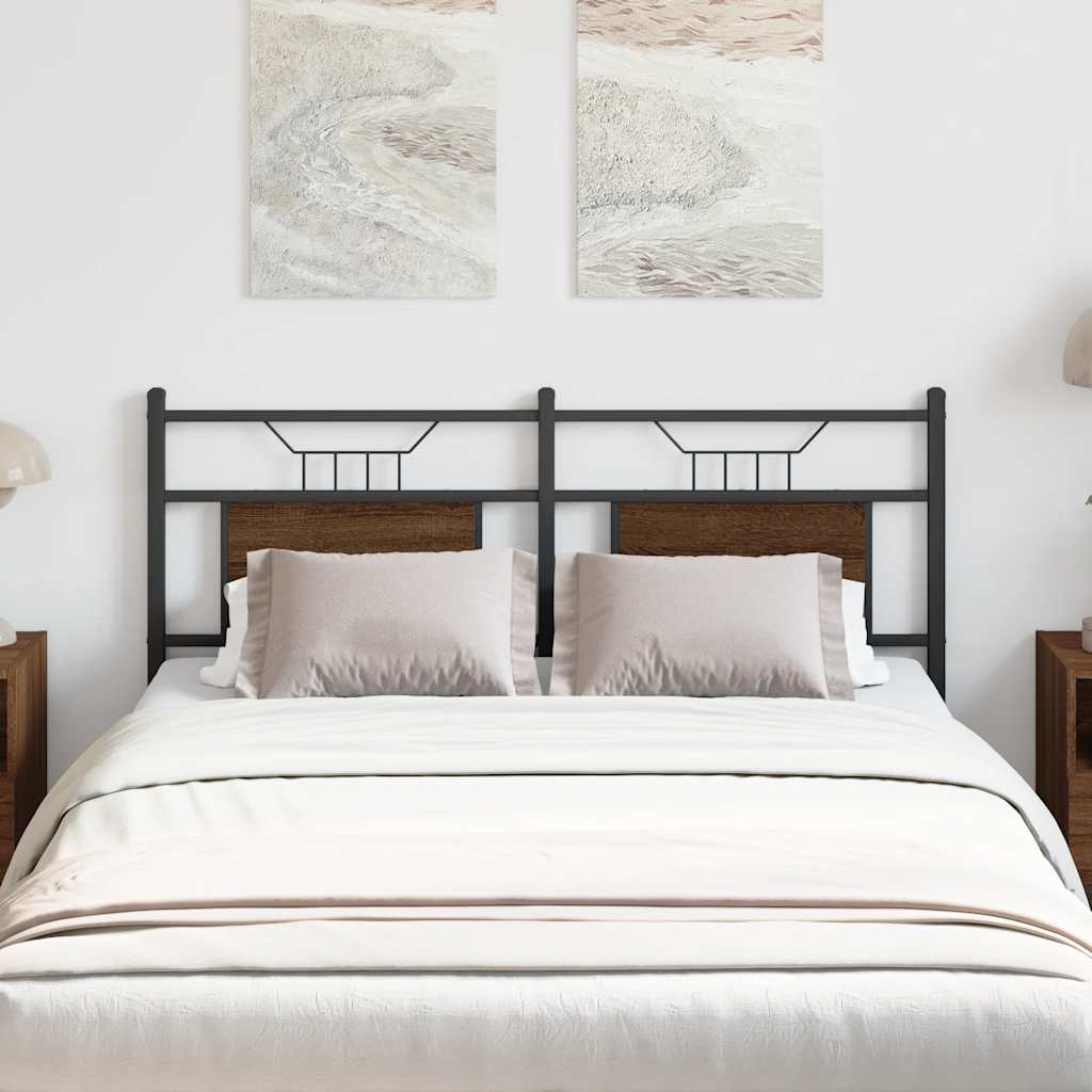Tête de lit chêne marron 150 cm bois d'ingénierie et acier Têtes et pieds de lit vidaXL