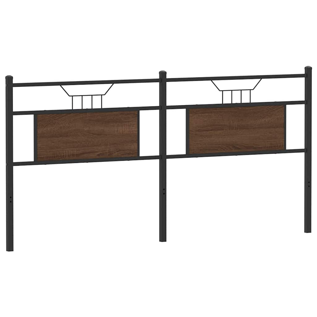 Tête de lit chêne marron 160 cm bois d'ingénierie et acier Têtes et pieds de lit vidaXL