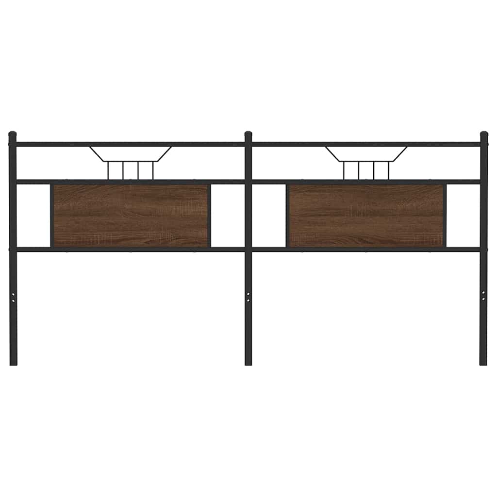 Tête de lit chêne marron 160 cm bois d'ingénierie et acier Têtes et pieds de lit vidaXL