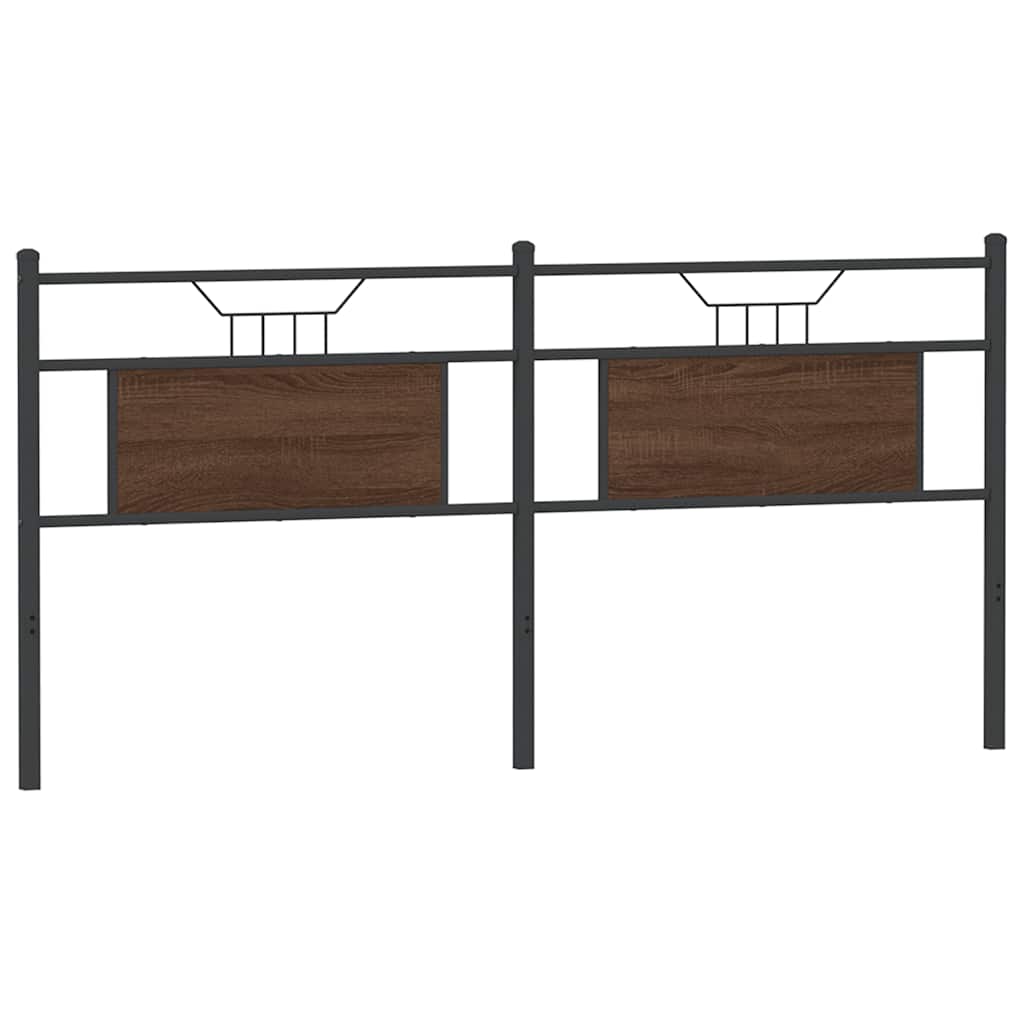Tête de lit chêne marron 160 cm bois d'ingénierie et acier Têtes et pieds de lit vidaXL