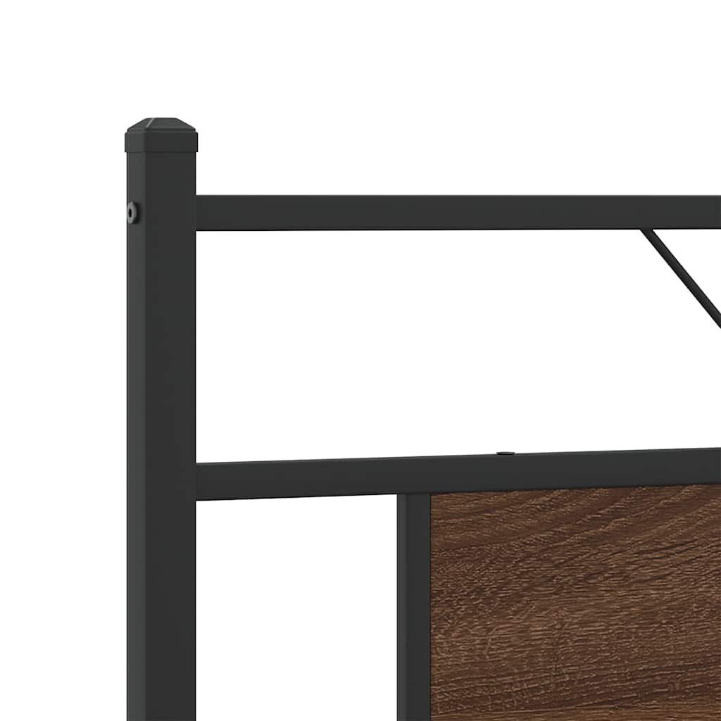 Tête de lit chêne marron 160 cm bois d'ingénierie et acier Têtes et pieds de lit vidaXL