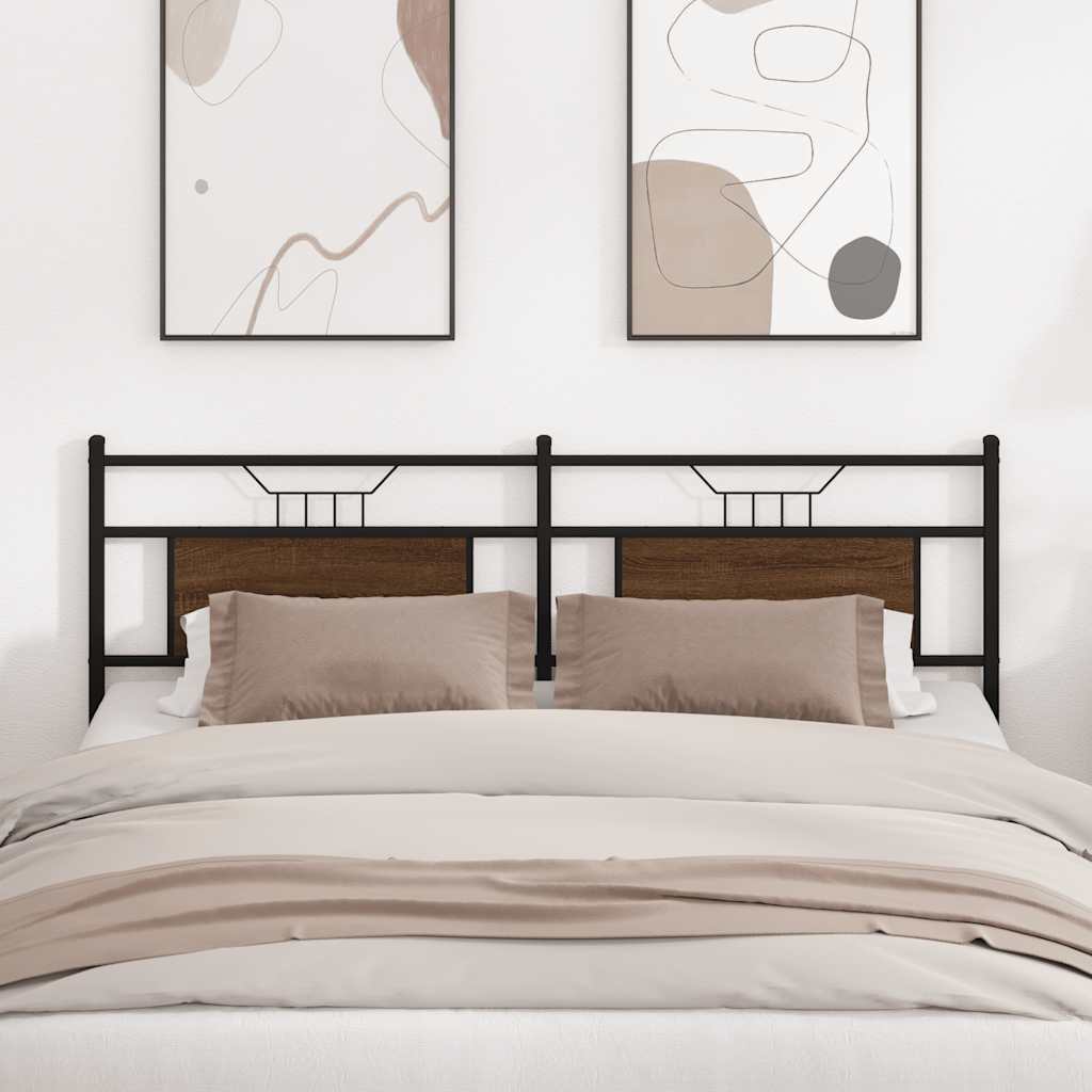 Tête de lit chêne marron 160 cm bois d'ingénierie et acier Têtes et pieds de lit vidaXL