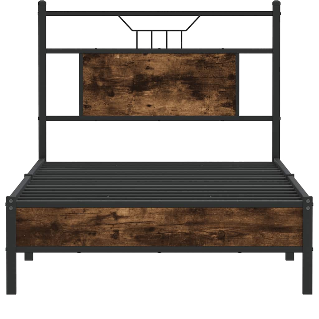 Cadre de lit sans matelas chêne fumé 80x200cm bois d'ingénierie - XIOS