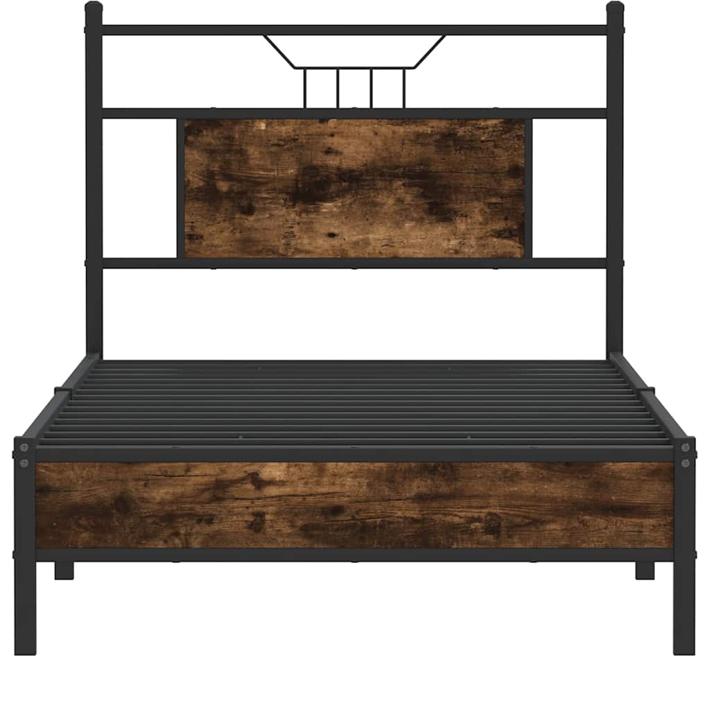 Cadre de lit sans matelas chêne fumé 90x190cm bois d'ingénierie - XIOS