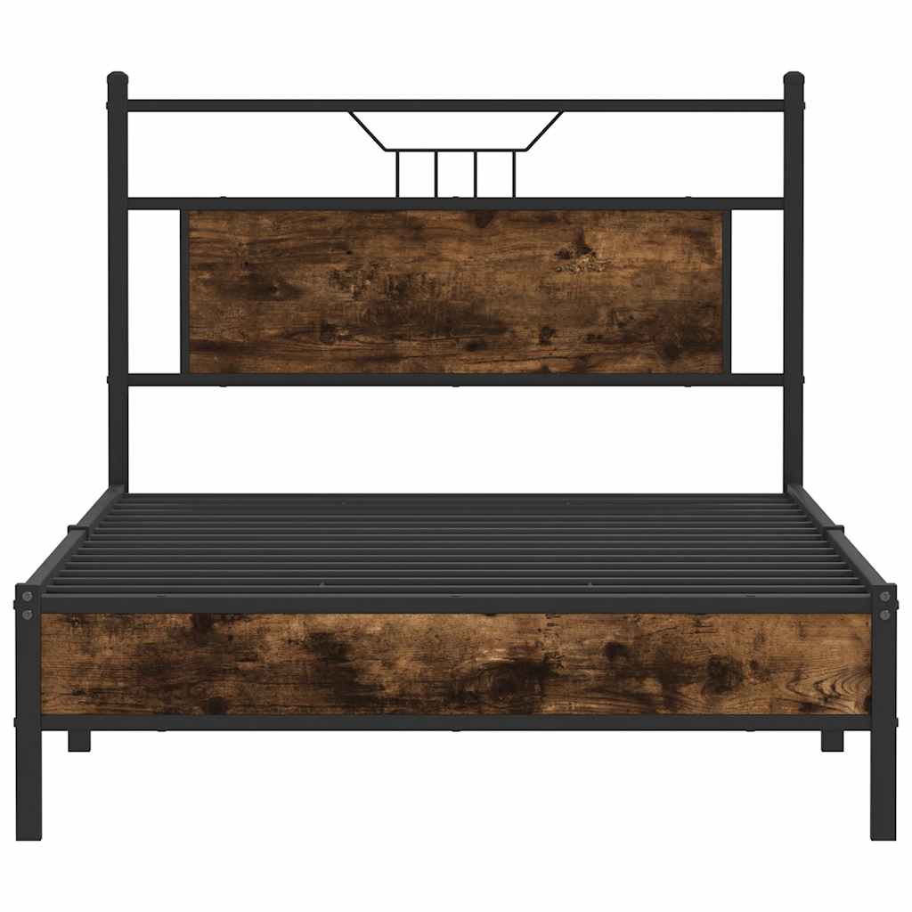 Cadre de lit sans matelas chêne fumé 100x190 cm bois ingénierie - XIOS