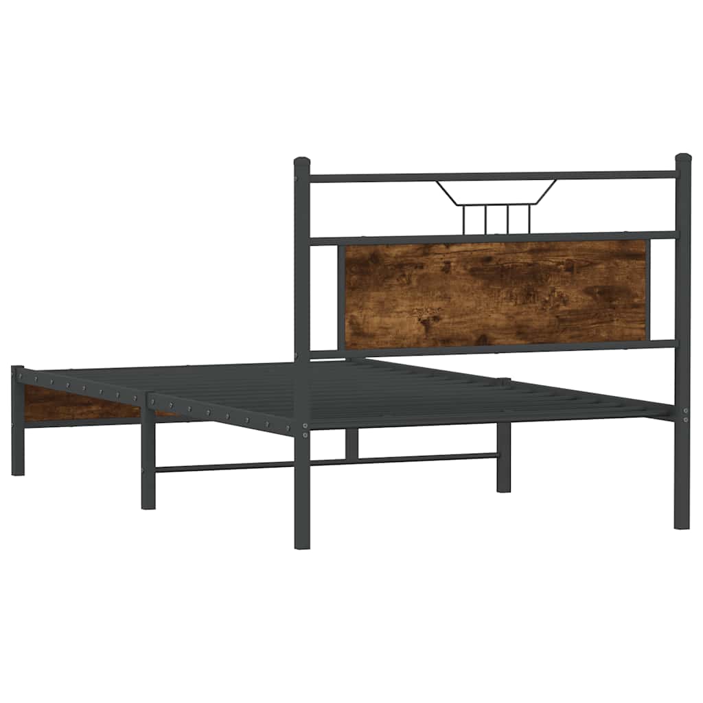 Cadre de lit sans matelas chêne fumé 107x203 cm bois ingénierie - XIOS