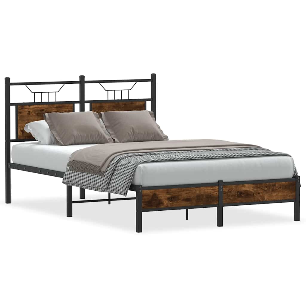 Cadre de lit sans matelas chêne fumé 120x200 cm bois ingénierie - XIOS