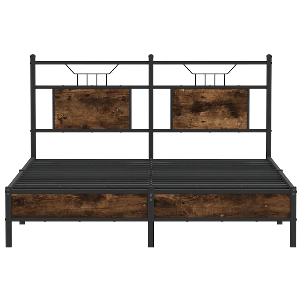 Cadre de lit sans matelas chêne fumé 137x190 cm bois ingénierie - XIOS