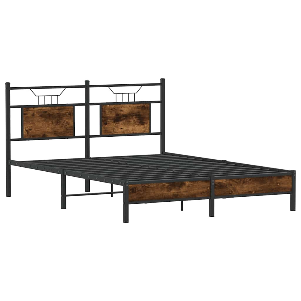 Cadre de lit sans matelas chêne fumé 140x190 cm bois ingénierie - XIOS