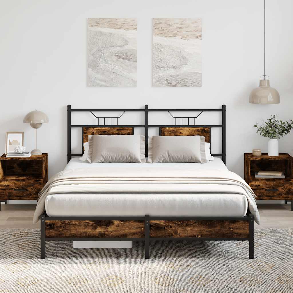 Cadre de lit sans matelas chêne fumé 140x190 cm bois ingénierie - XIOS