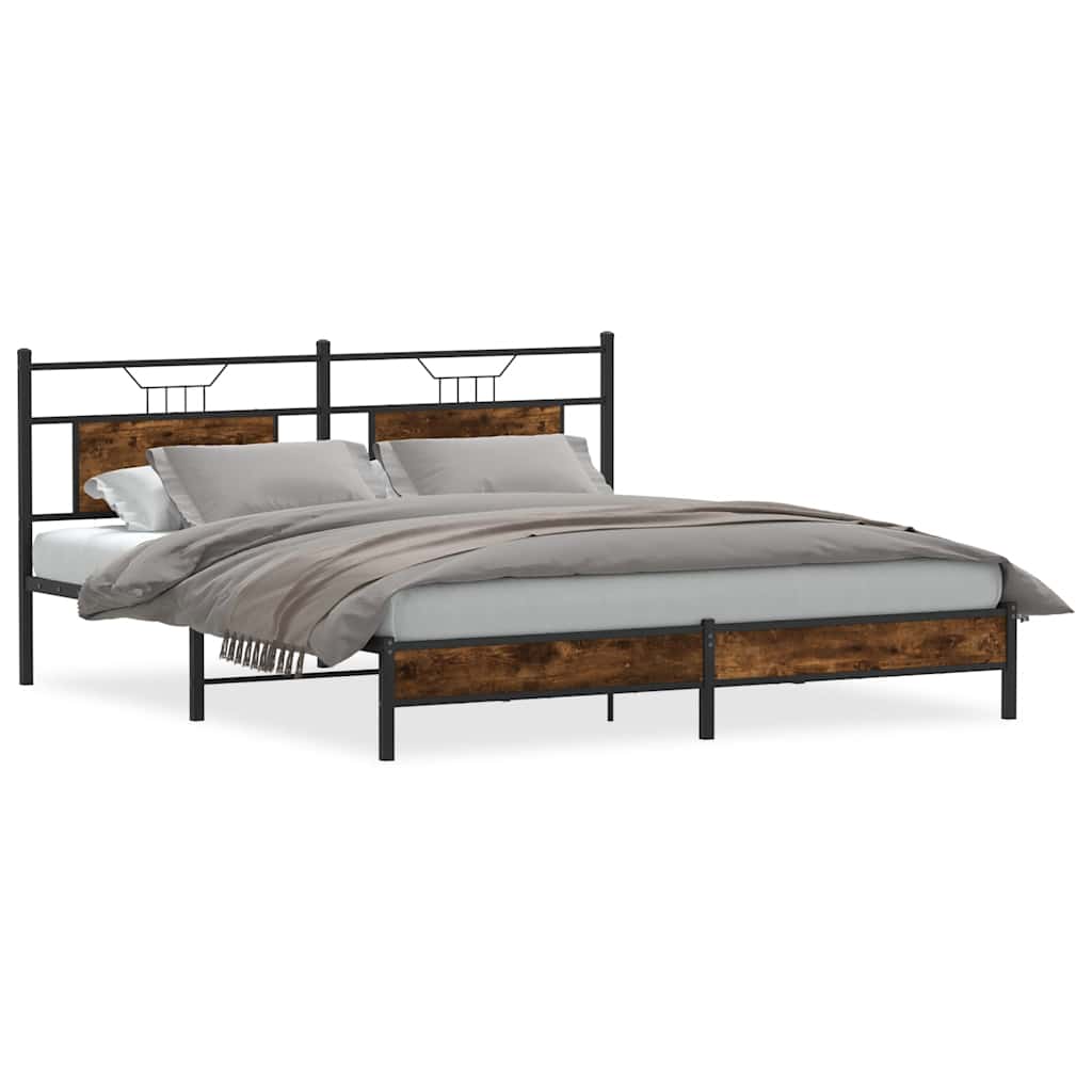 Cadre de lit sans matelas chêne fumé 160x200 cm bois ingénierie - XIOS