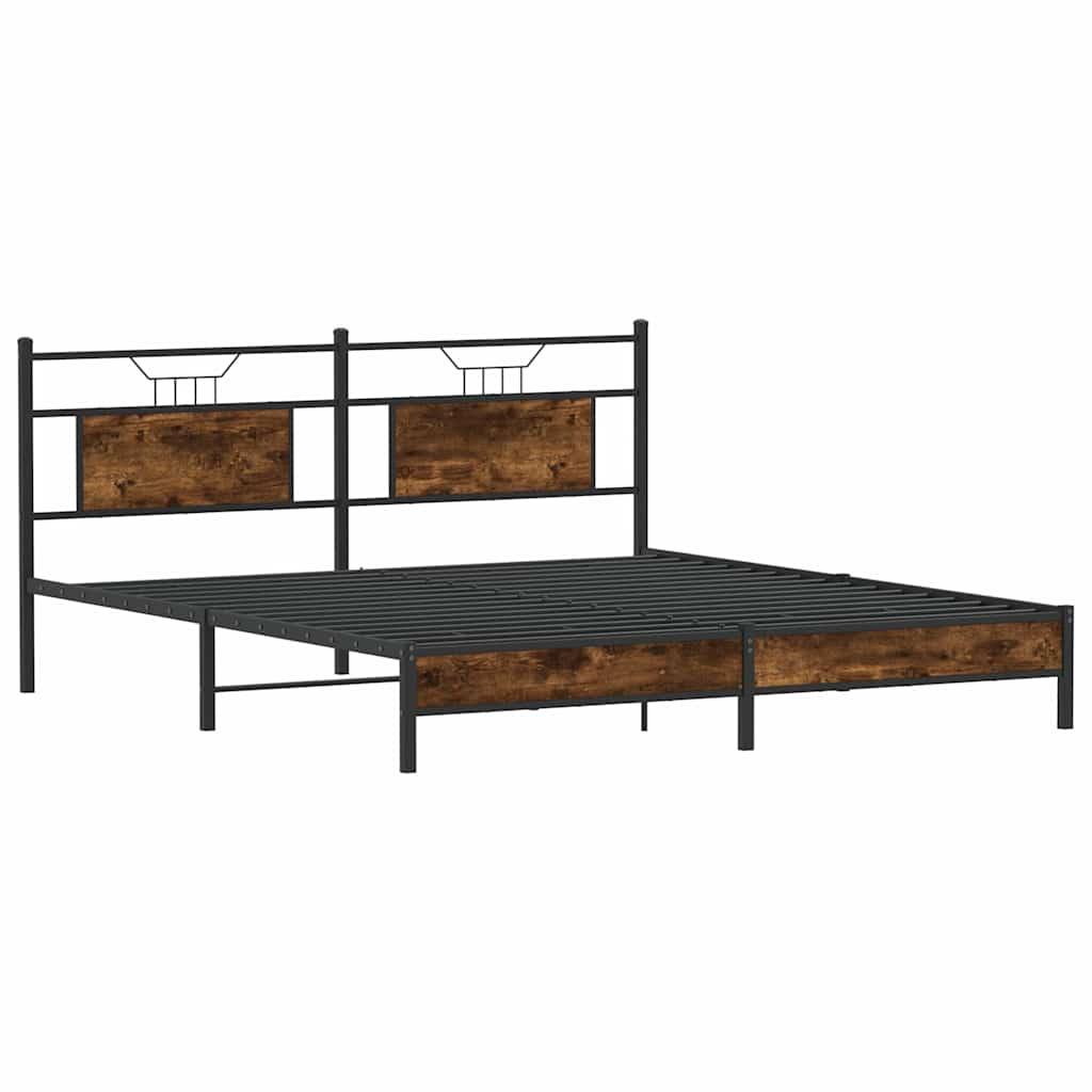 Cadre de lit sans matelas chêne fumé 160x200 cm bois ingénierie - XIOS