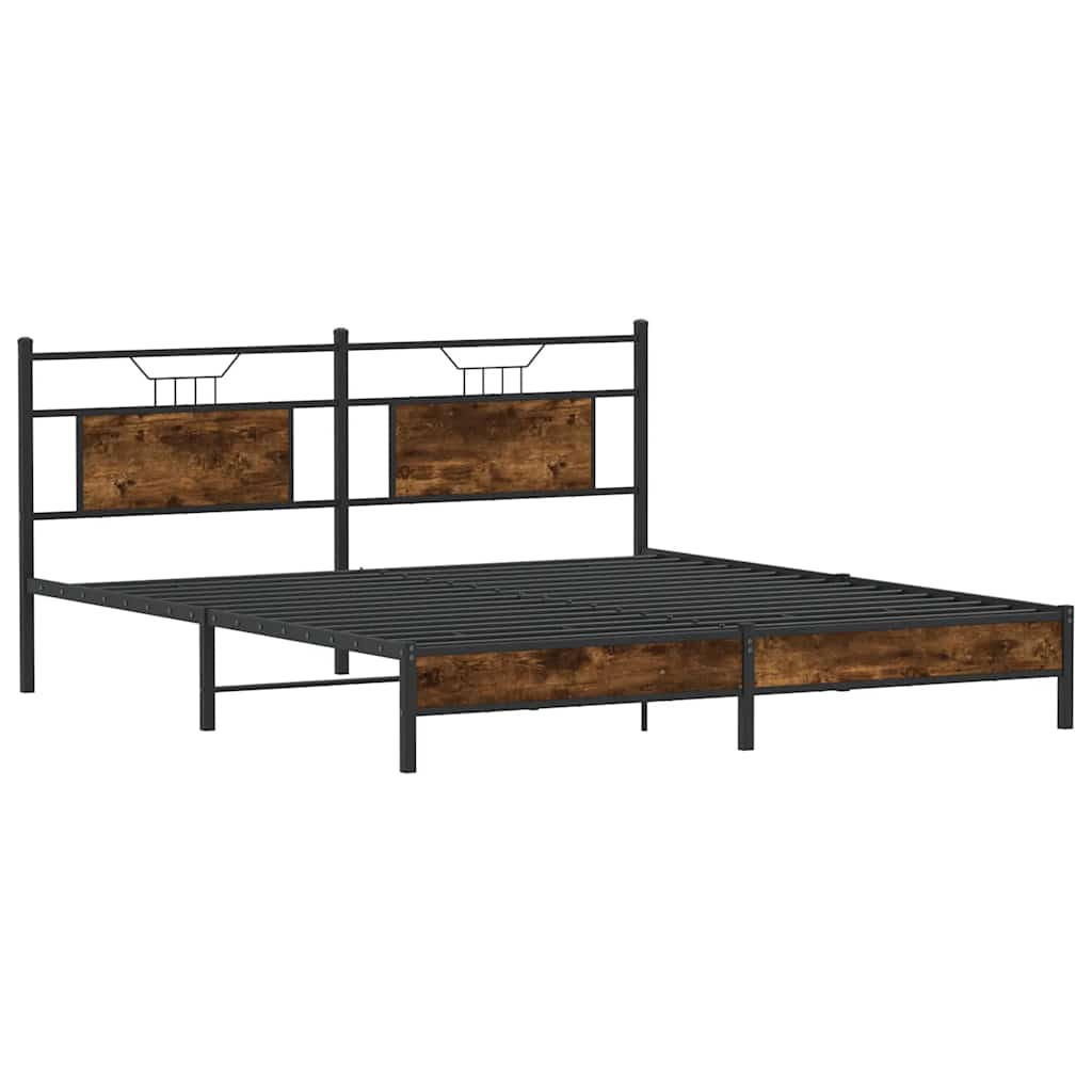 Cadre de lit sans matelas chêne fumé 183x203 cm bois ingénierie - XIOS