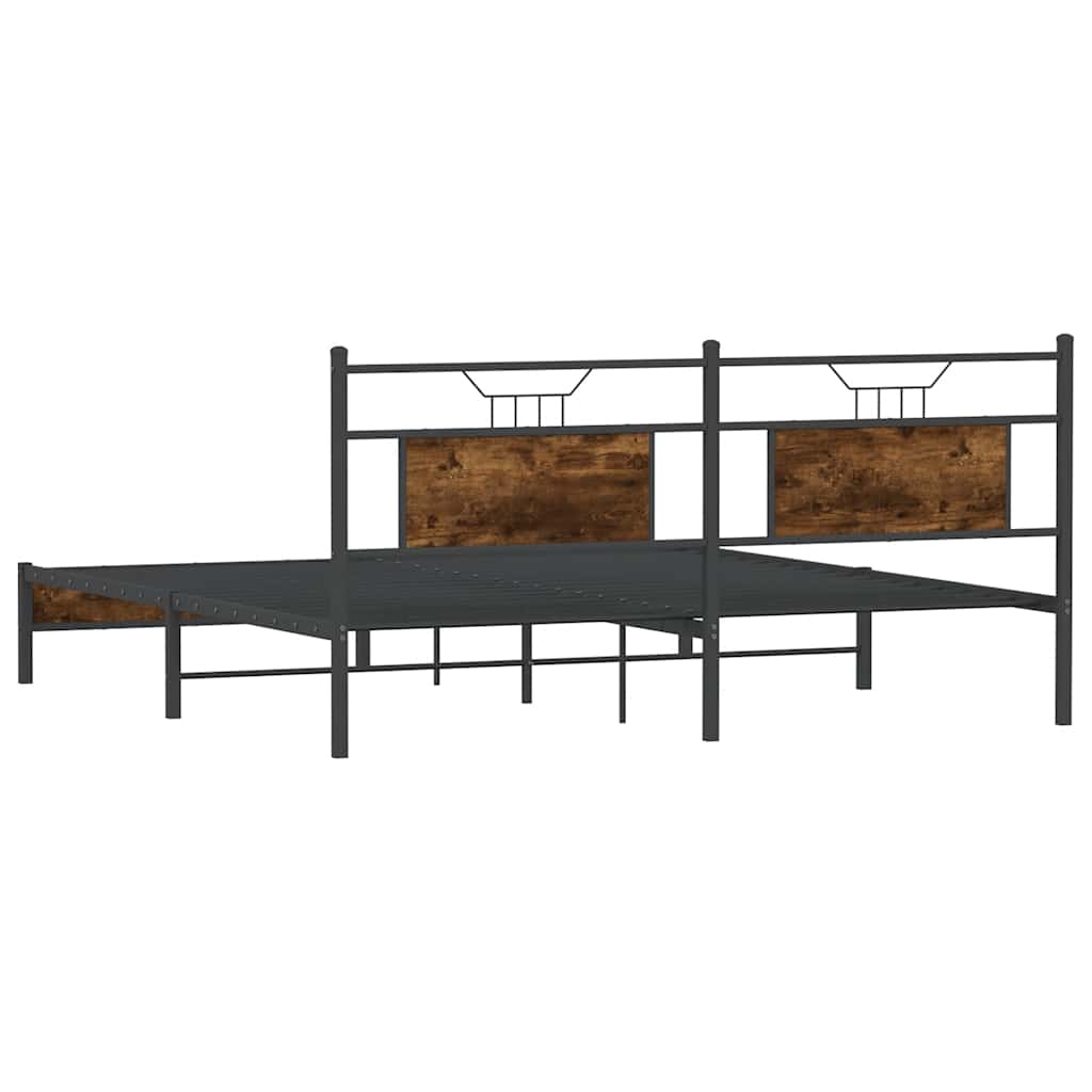 Cadre de lit sans matelas chêne fumé 183x203 cm bois ingénierie - XIOS