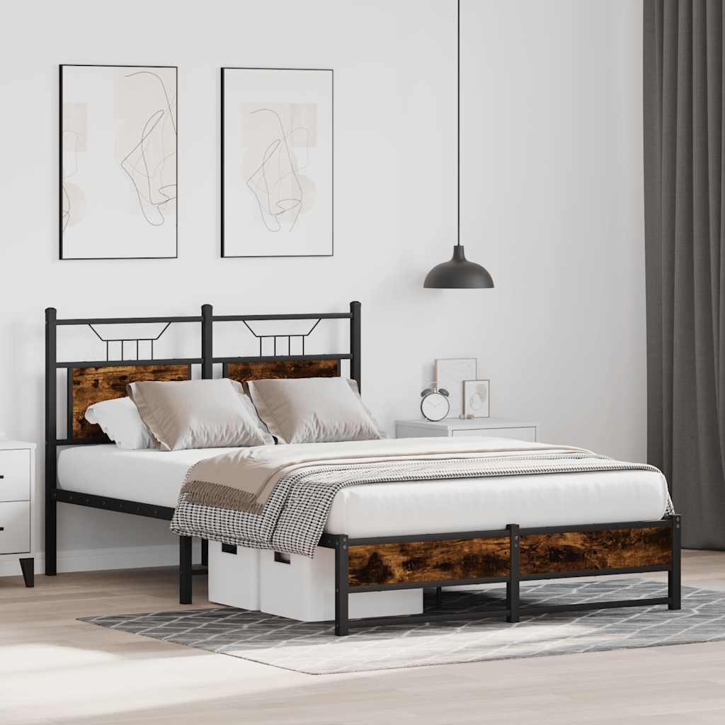 Cadre de lit sans matelas chêne fumé 120x190 cm bois ingénierie - XIOS