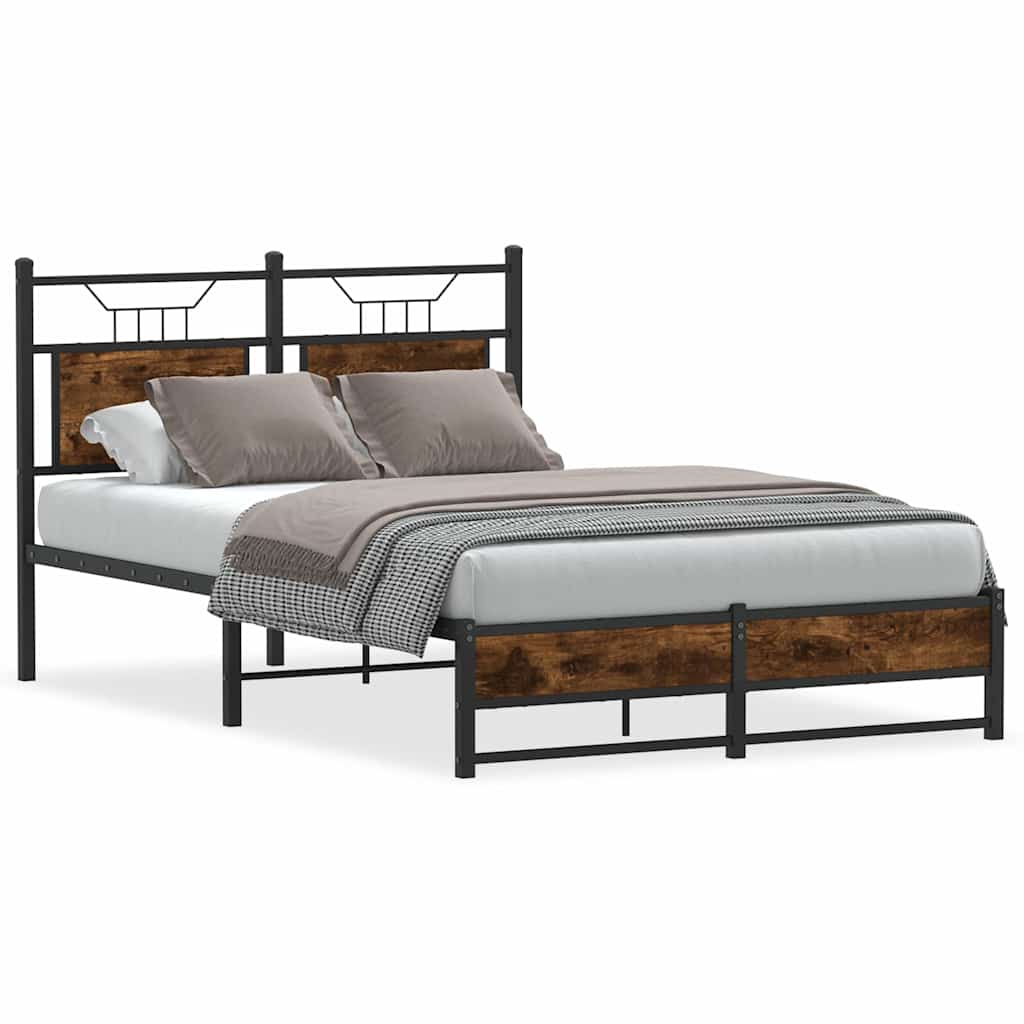 Cadre de lit sans matelas chêne fumé 120x200 cm bois ingénierie - XIOS
