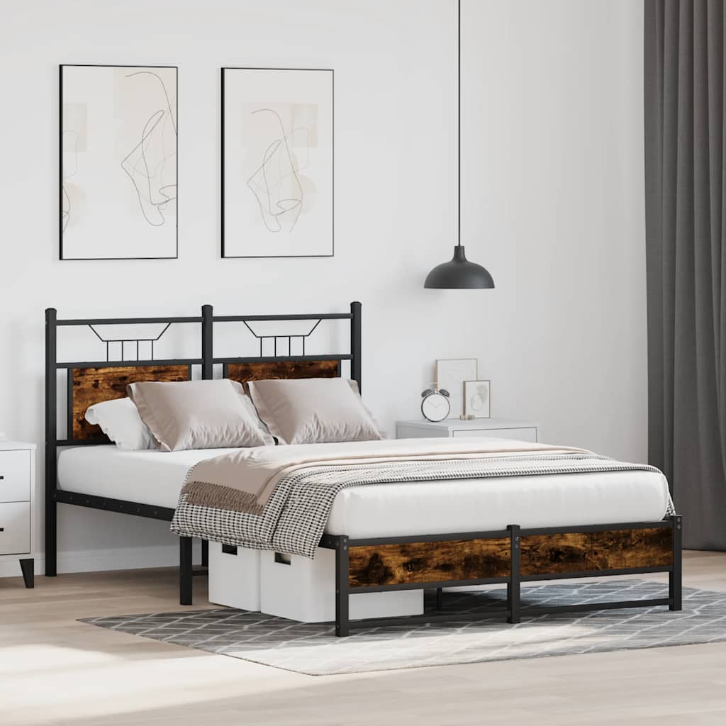 Cadre de lit sans matelas chêne fumé 120x200 cm bois ingénierie - XIOS