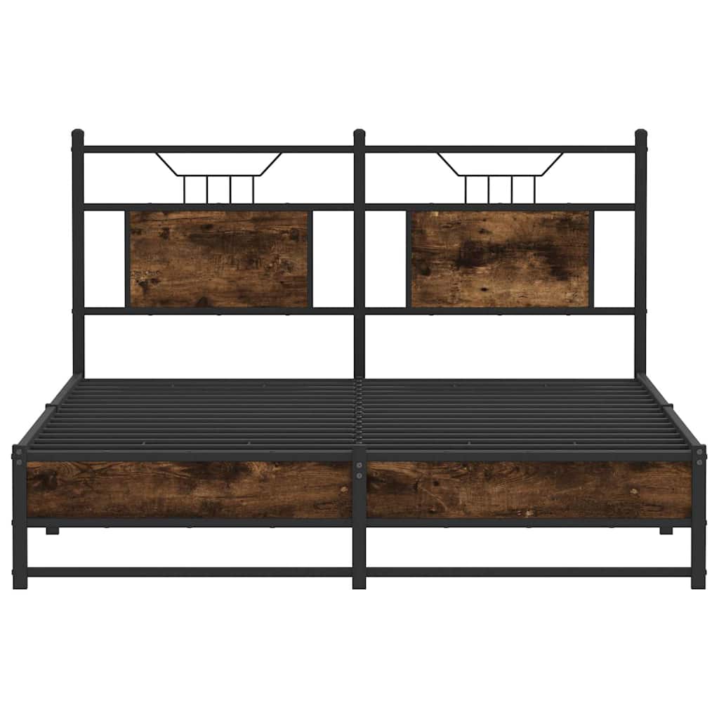 Cadre de lit sans matelas chêne fumé 137x190 cm bois ingénierie - XIOS
