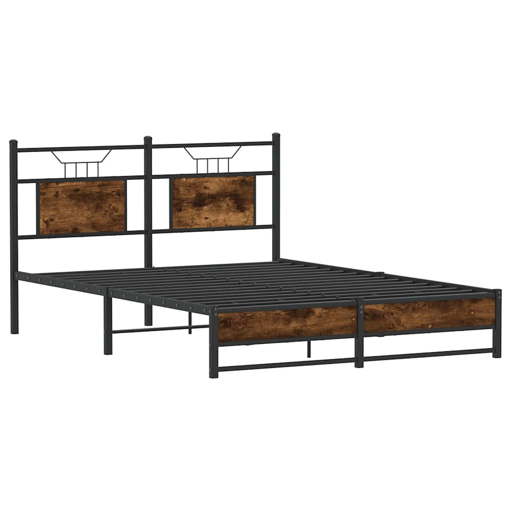 Cadre de lit sans matelas chêne fumé 140x190 cm bois ingénierie - XIOS