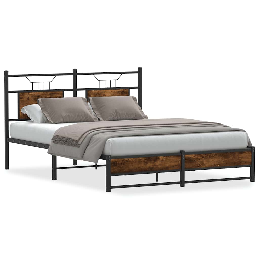 Cadre de lit sans matelas chêne fumé 150x200 cm bois ingénierie - XIOS