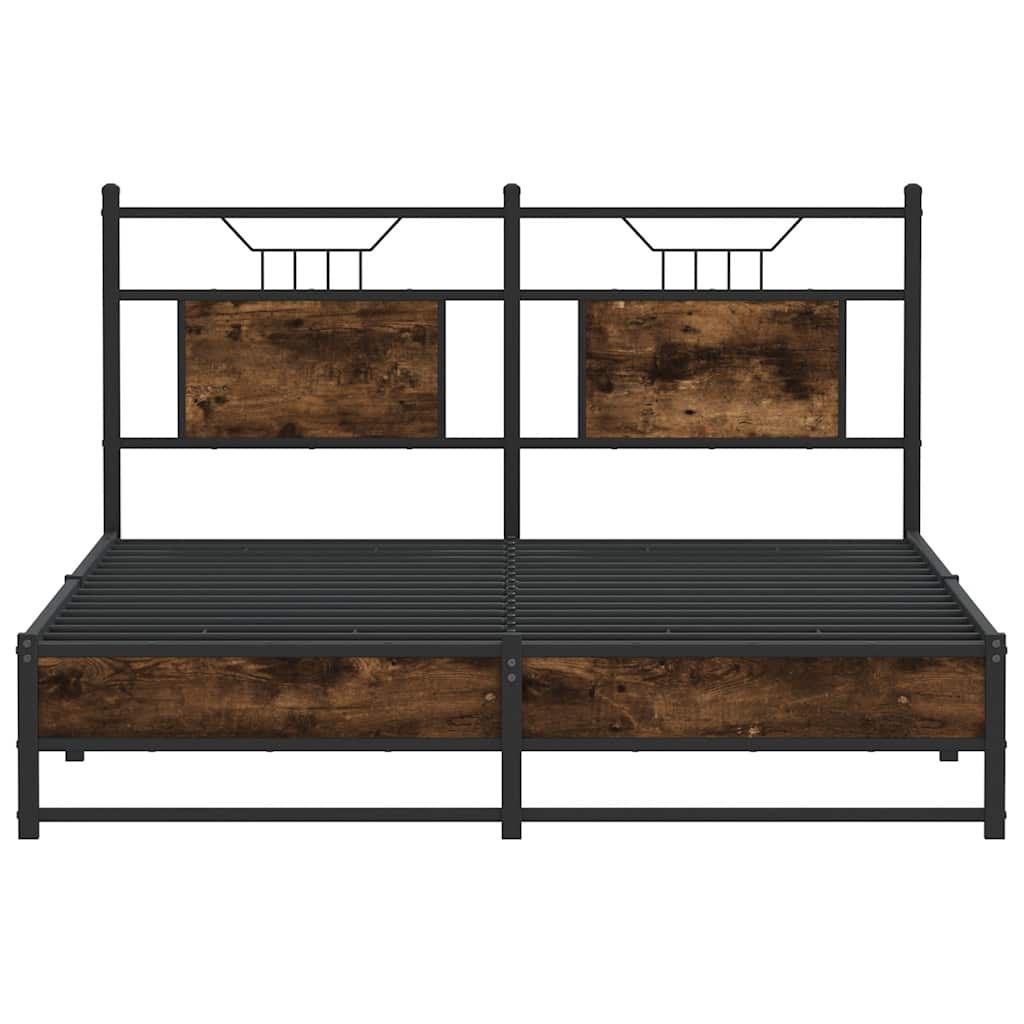 Cadre de lit sans matelas chêne fumé 150x200 cm bois ingénierie - XIOS