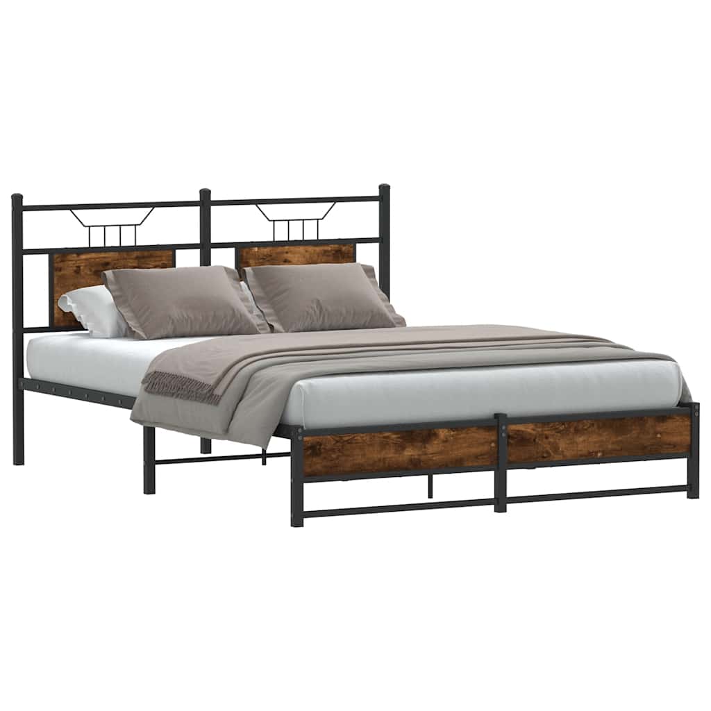 Cadre de lit sans matelas chêne fumé 150x200 cm bois ingénierie - XIOS