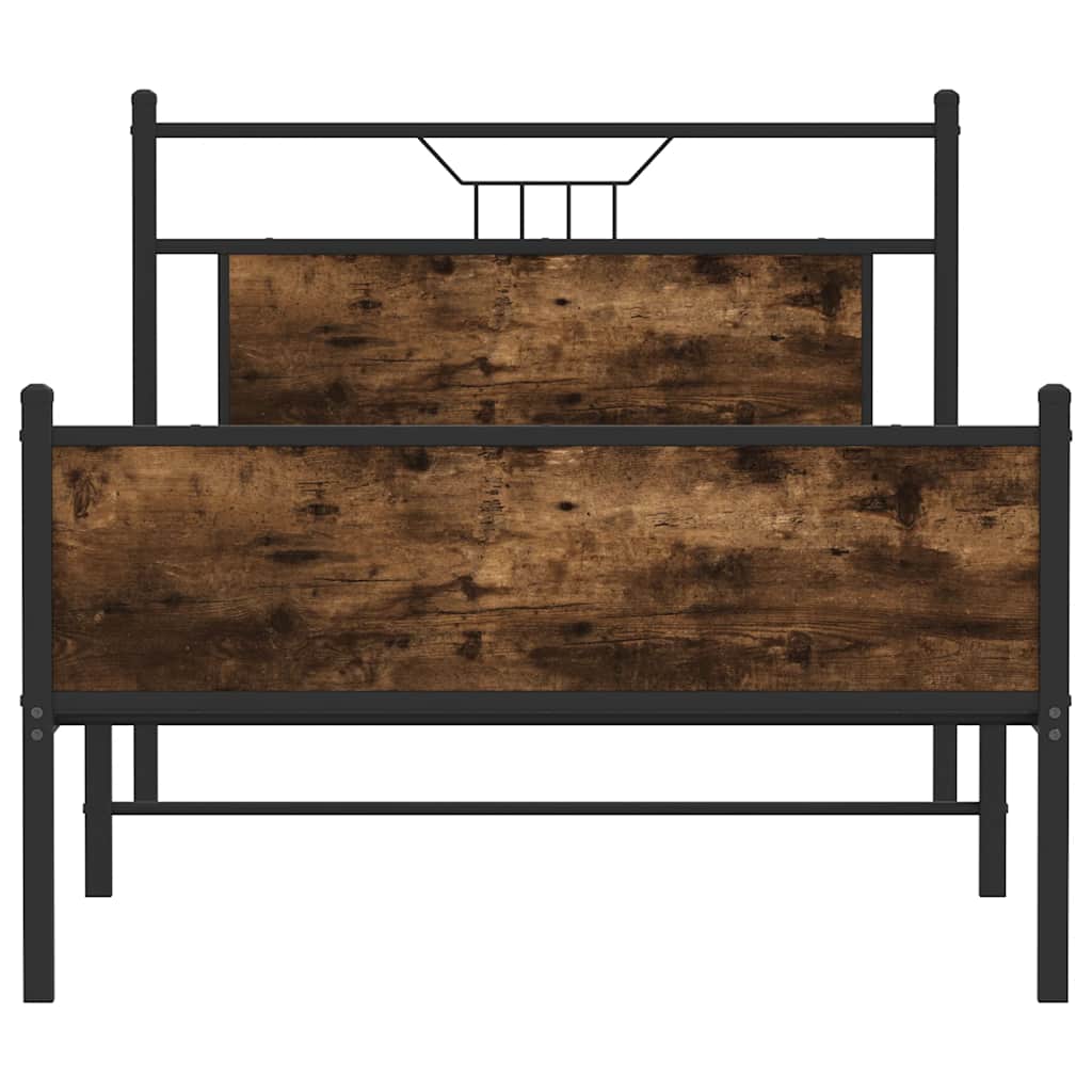 Cadre de lit sans matelas chêne fumé 100x190 cm bois ingénierie - XIOS
