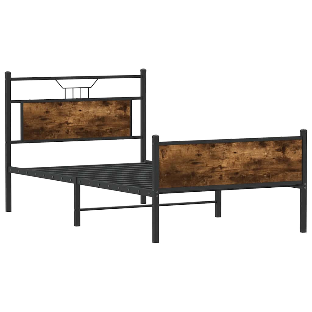 Cadre de lit sans matelas chêne fumé 107x203 cm bois ingénierie - XIOS