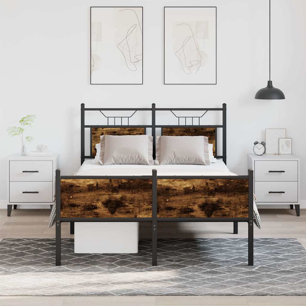 Cadre de lit sans matelas chêne fumé 120x200 cm bois ingénierie - XIOS