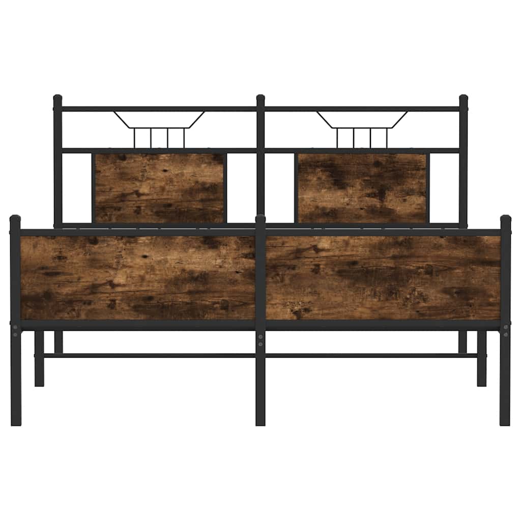 Cadre de lit sans matelas chêne fumé 137x190 cm bois ingénierie - XIOS