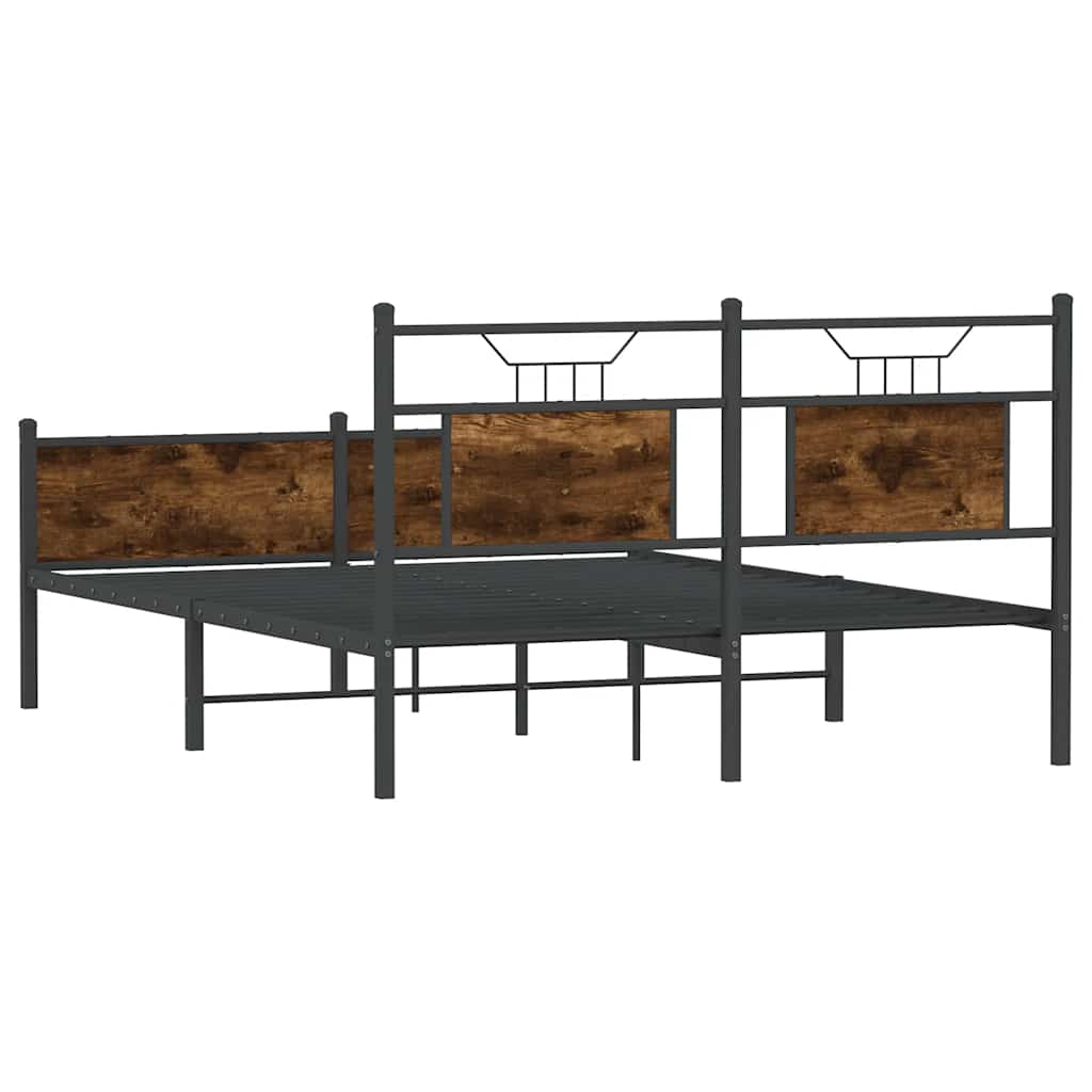 Cadre de lit sans matelas chêne fumé 140x190 cm bois ingénierie - XIOS
