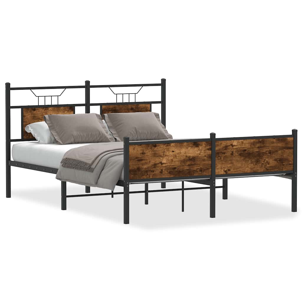Cadre de lit sans matelas chêne fumé 140x200 cm bois ingénierie - XIOS