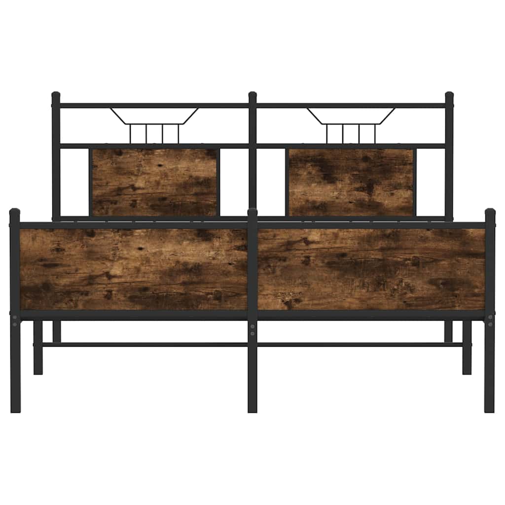 Cadre de lit sans matelas chêne fumé 150x200 cm bois ingénierie - XIOS
