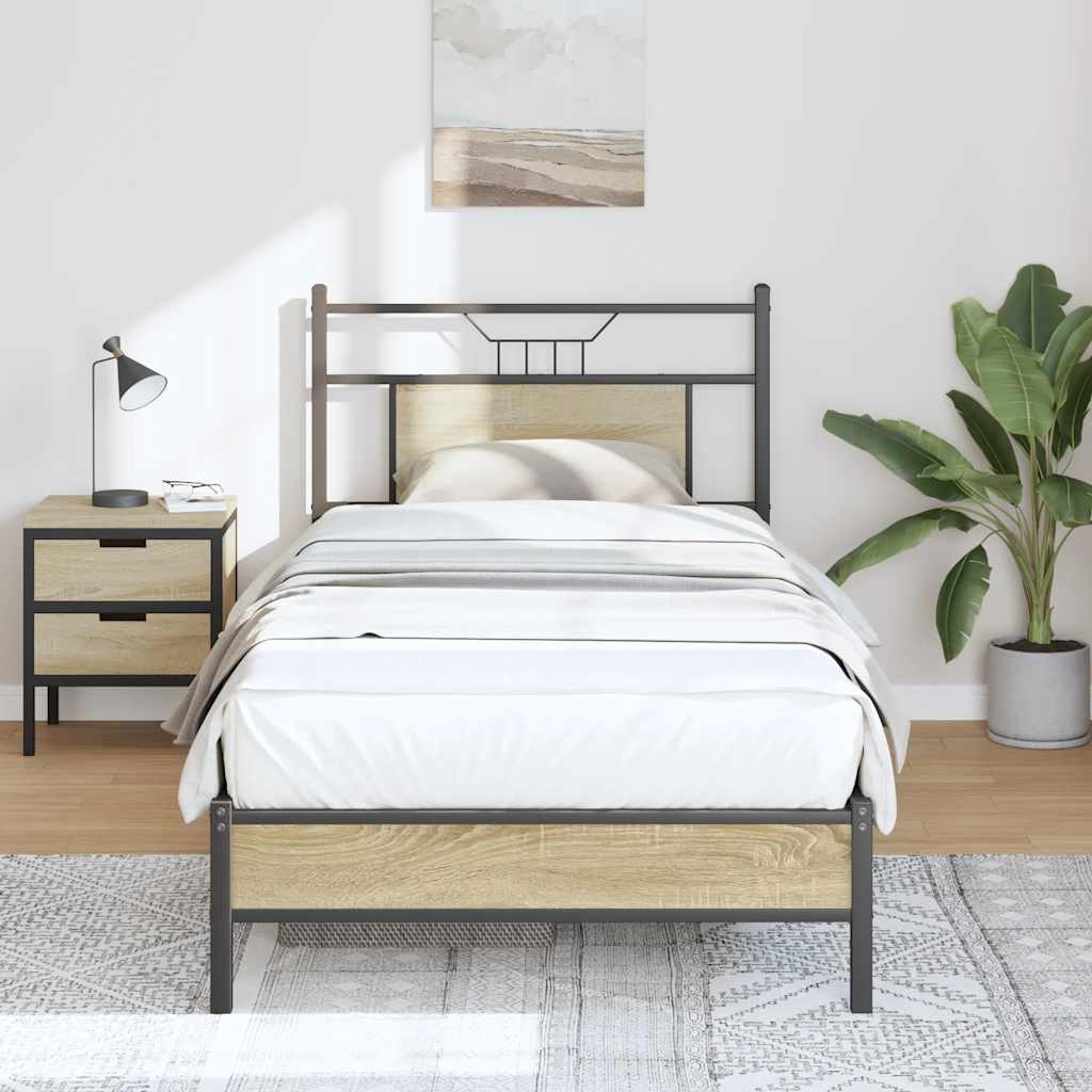 Cadre de lit sans matelas chêne sonoma 90x190 cm - XIOS