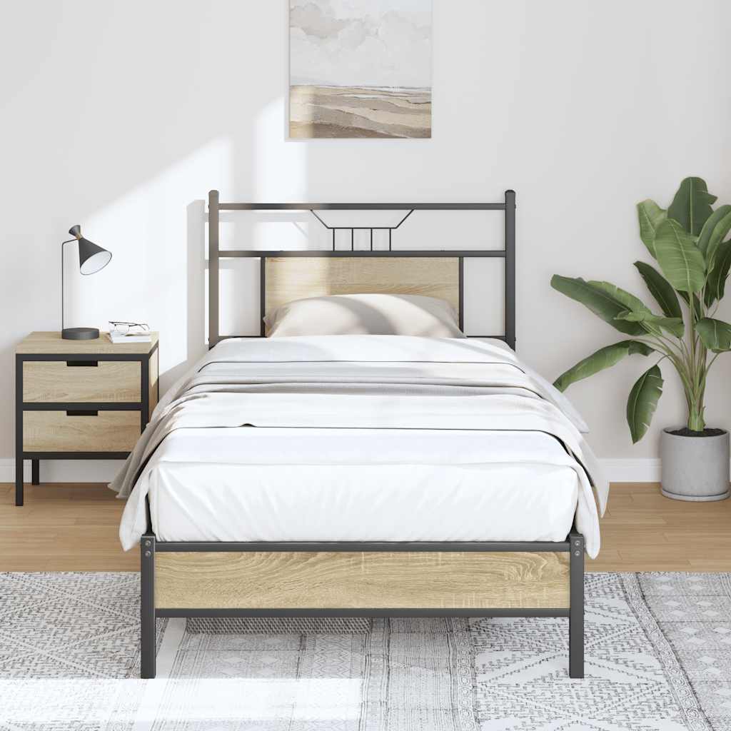 Cadre de lit sans matelas chêne sonoma 90x200 cm - XIOS