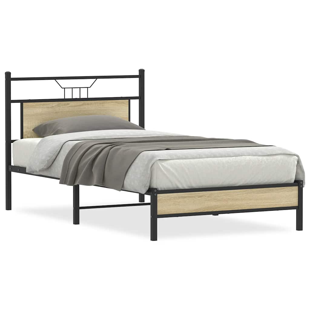Cadre de lit sans matelas chêne sonoma 100x190 cm - XIOS