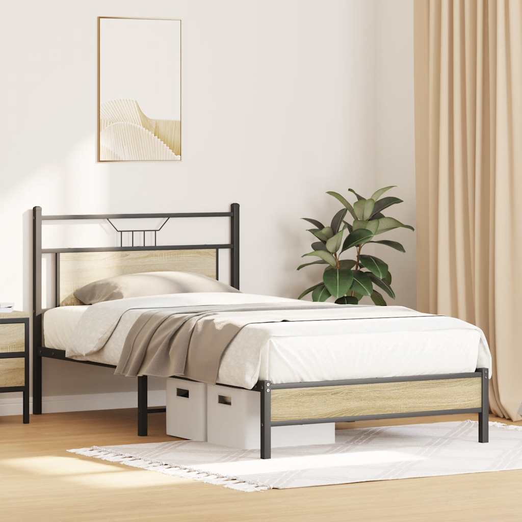 Cadre de lit sans matelas chêne sonoma 100x190 cm - XIOS