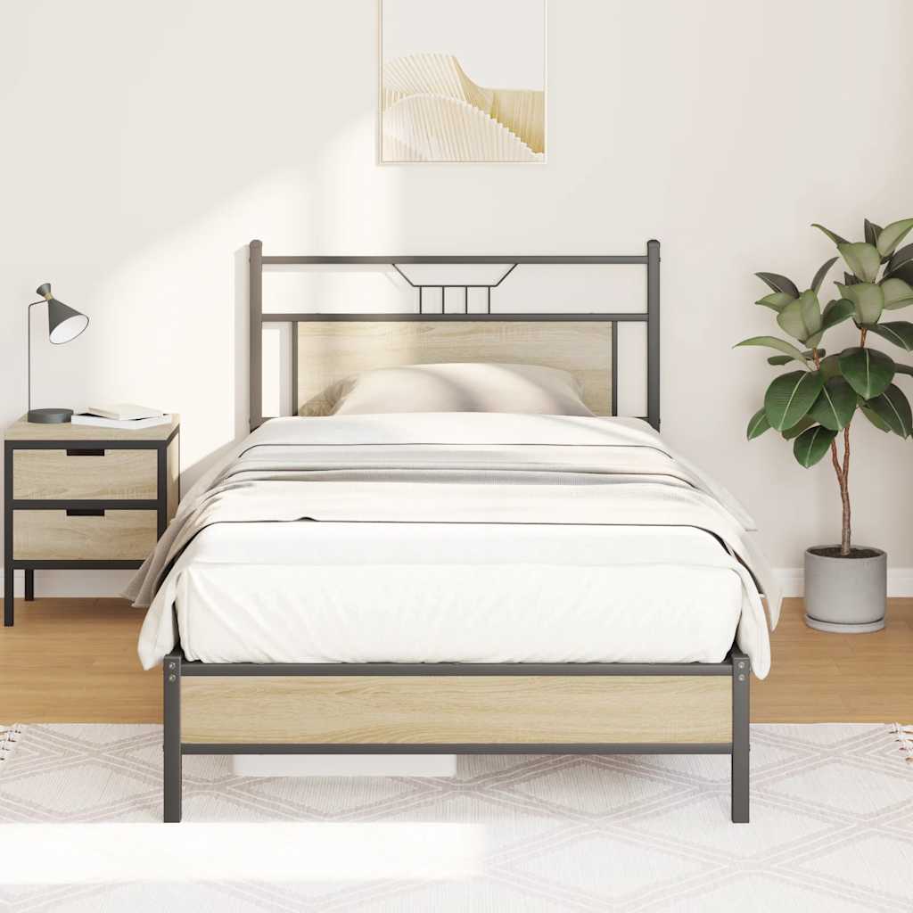 Cadre de lit sans matelas chêne sonoma 100x190 cm - XIOS