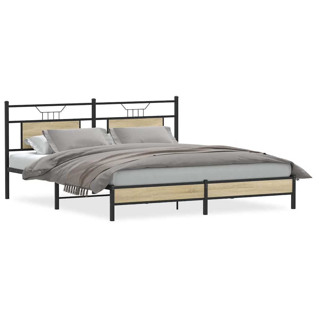 Cadre de lit sans matelas chêne marron 183x213 cm - XIOS