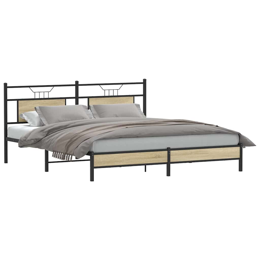 Cadre de lit sans matelas chêne marron 183x213 cm - XIOS